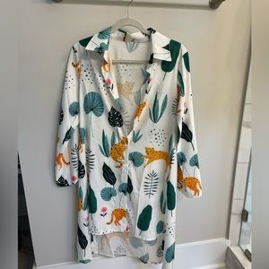 Jungle pattern mini dress